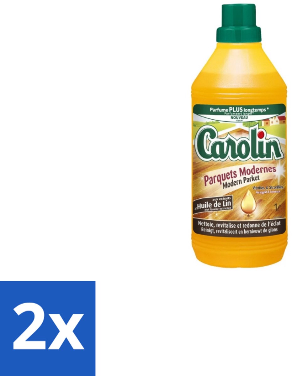 2 x Carolin – Vloerreiniger – Modern Parket – 1000 ml - Parket Reinigen - Parket Beschermen - Houten Vloer Reinigen - Parket Glans - Hout Beschermen