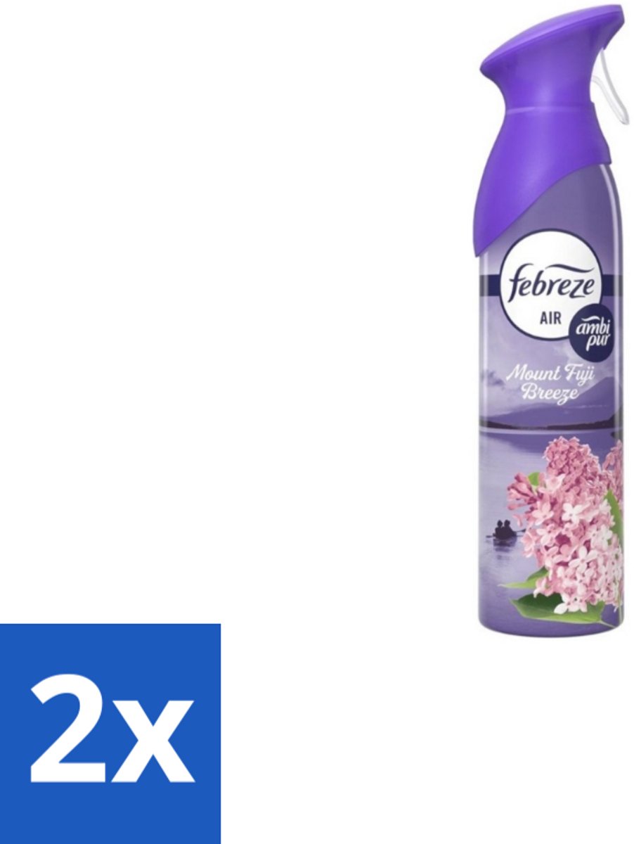 2 x Febreze – Luchtspray – Mount Fuji Breeze – 185 ml - Luchtverfrisser Spray - Geurverwijdering - Geur Neutraliseren - Mount Fuji Geur - Frisse Geur
