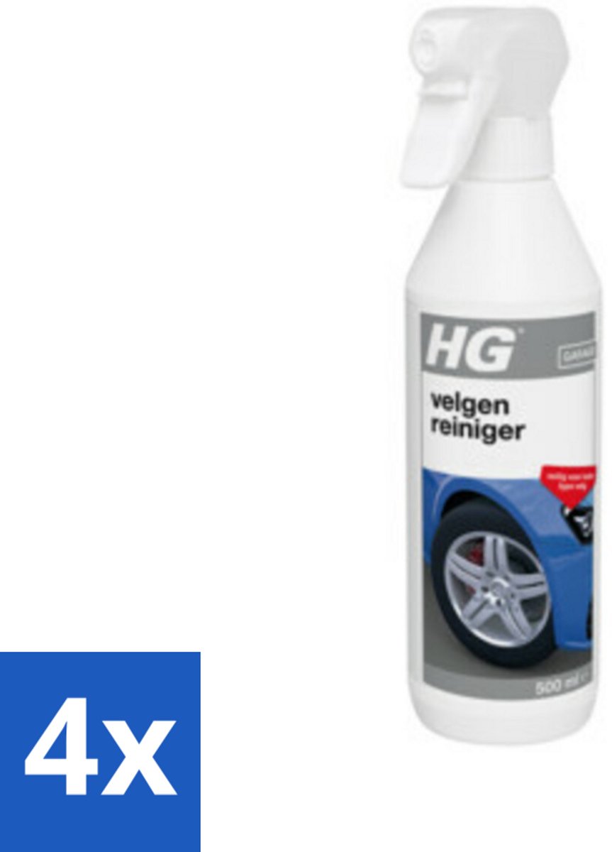 4 x HG Velgen Reiniger 500 ml - Velgenreiniger - Autovelgen Schoonmaken - Remvloeistof Verwijderen - Vuil Verwijderen - Vet Verwijderen