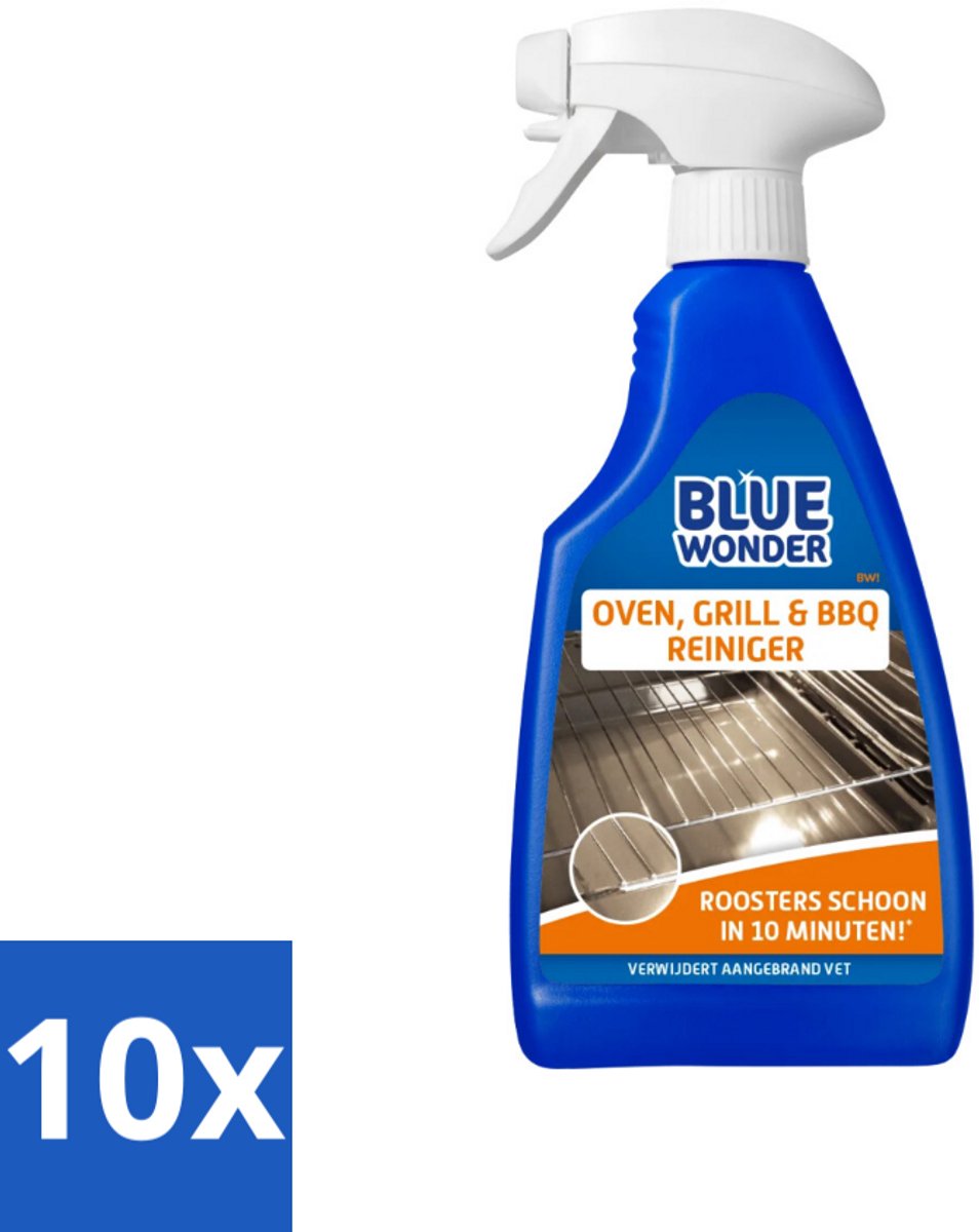 10 x Blue Wonder Oven & Grillreiniger 500 ml - Oven Reinigen - Grill Reinigen - BBQ Reinigen - Vet Verwijderen - Vuil Verwijderen
