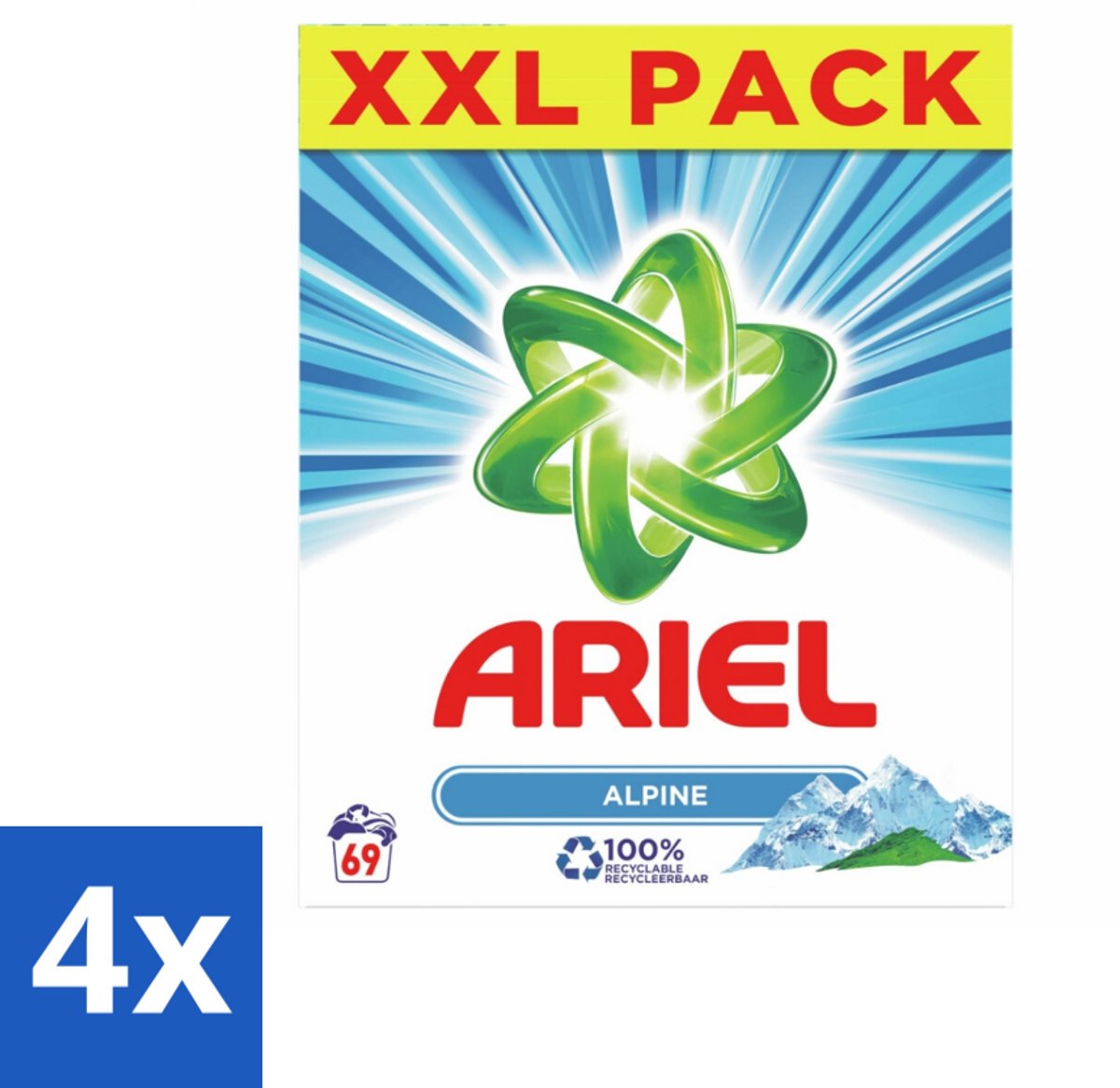 Ariel – Waspoeder – Alpine – 4,485 kg – 50 wasbeurten - Voordeelverpakking - 4 stuks