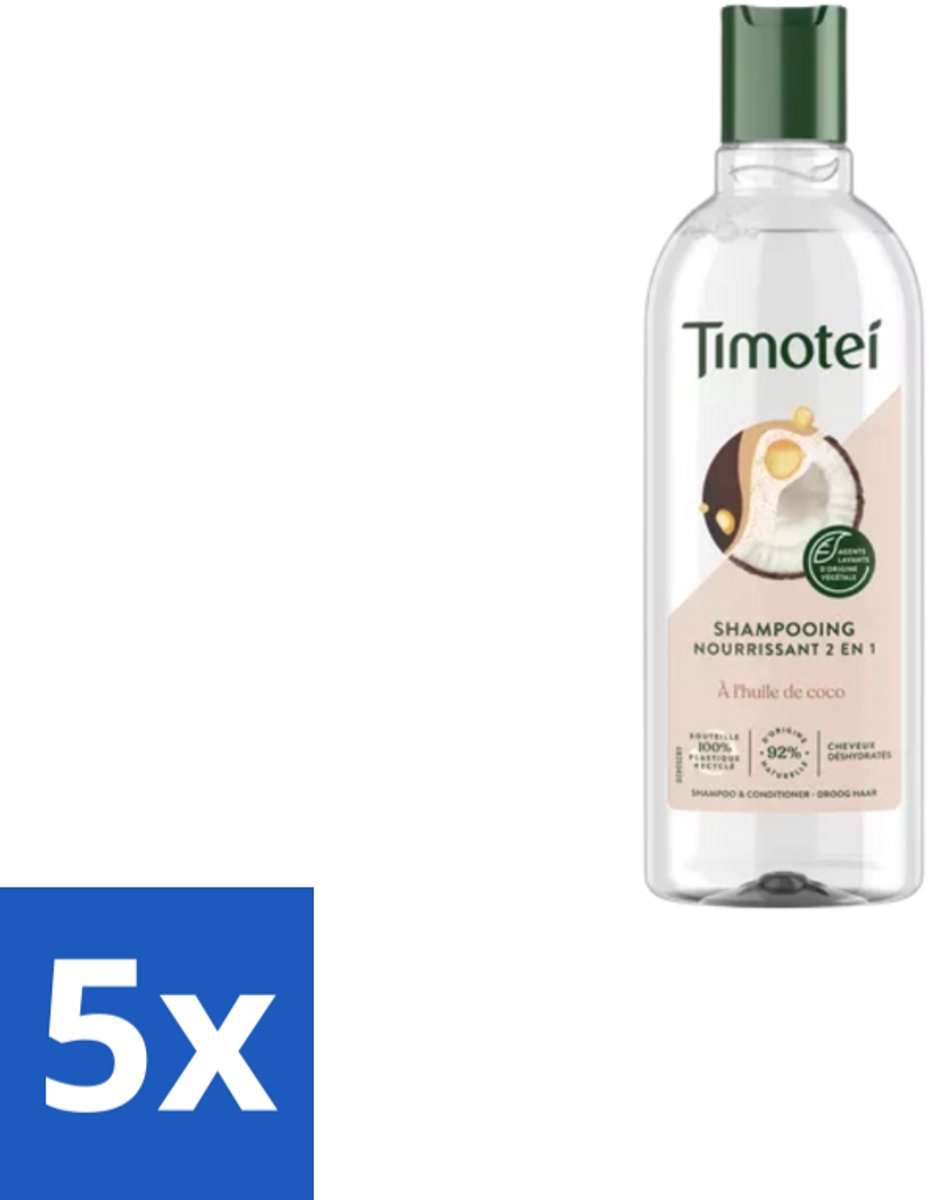5 x Timotei - Shampoo - Nourrissant - 2in1 - 300ml - Voordeelverpakking - 5 stuks