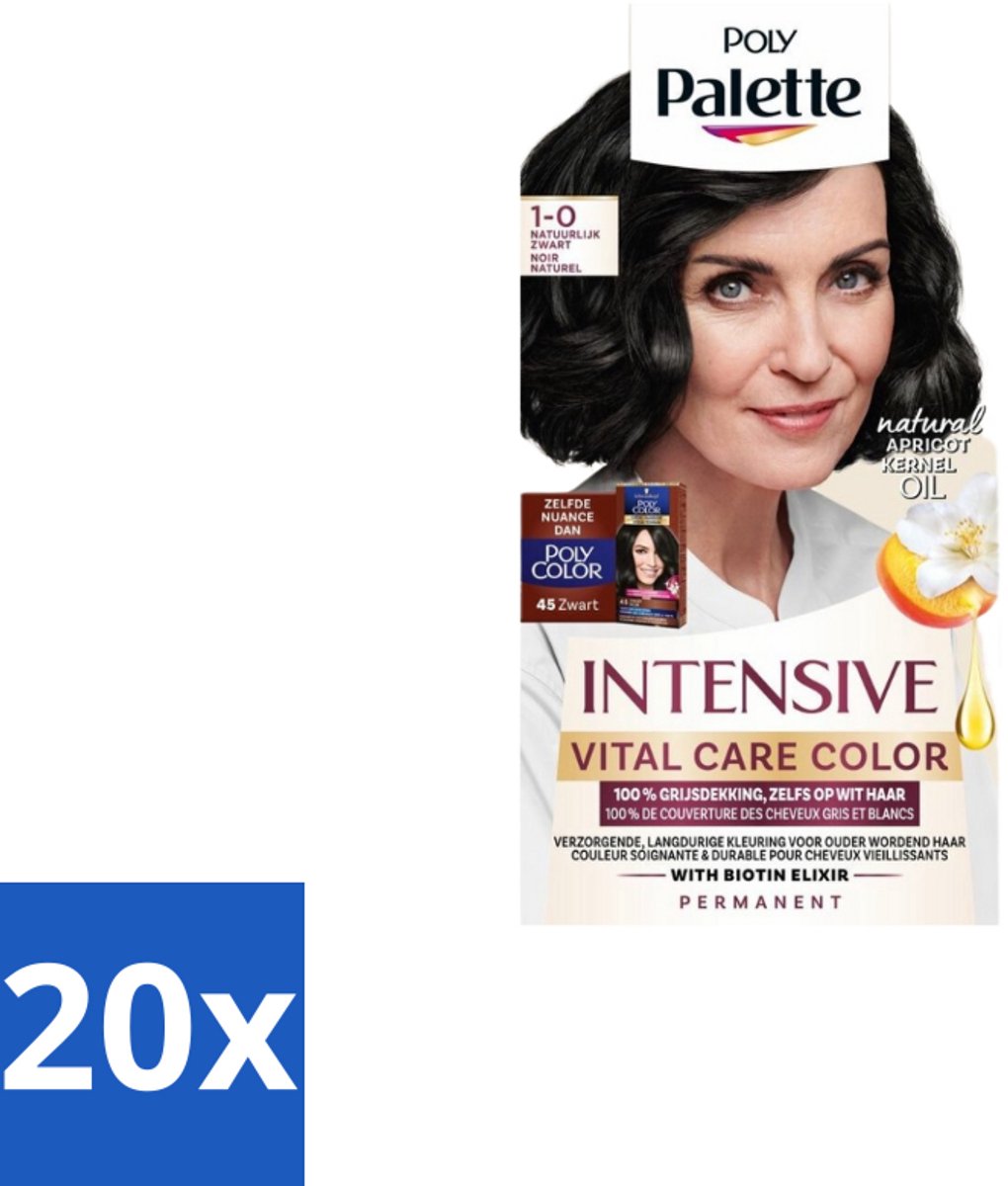Poly Palette – Haarverf – 1-0 Natuurlijk Zwart – 115 ml - Bulkverpakking - 20 stuks