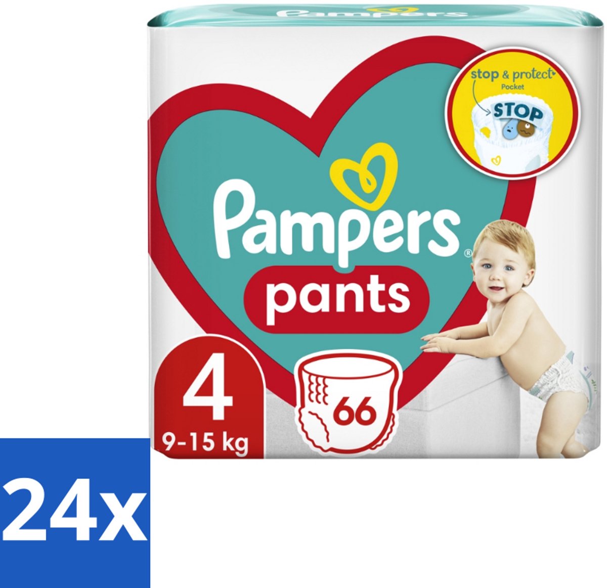 Pampers – Luierbroekjes – Pants Maat 4 – 66 Luiers - Voordeelverpakking - 24 stuks