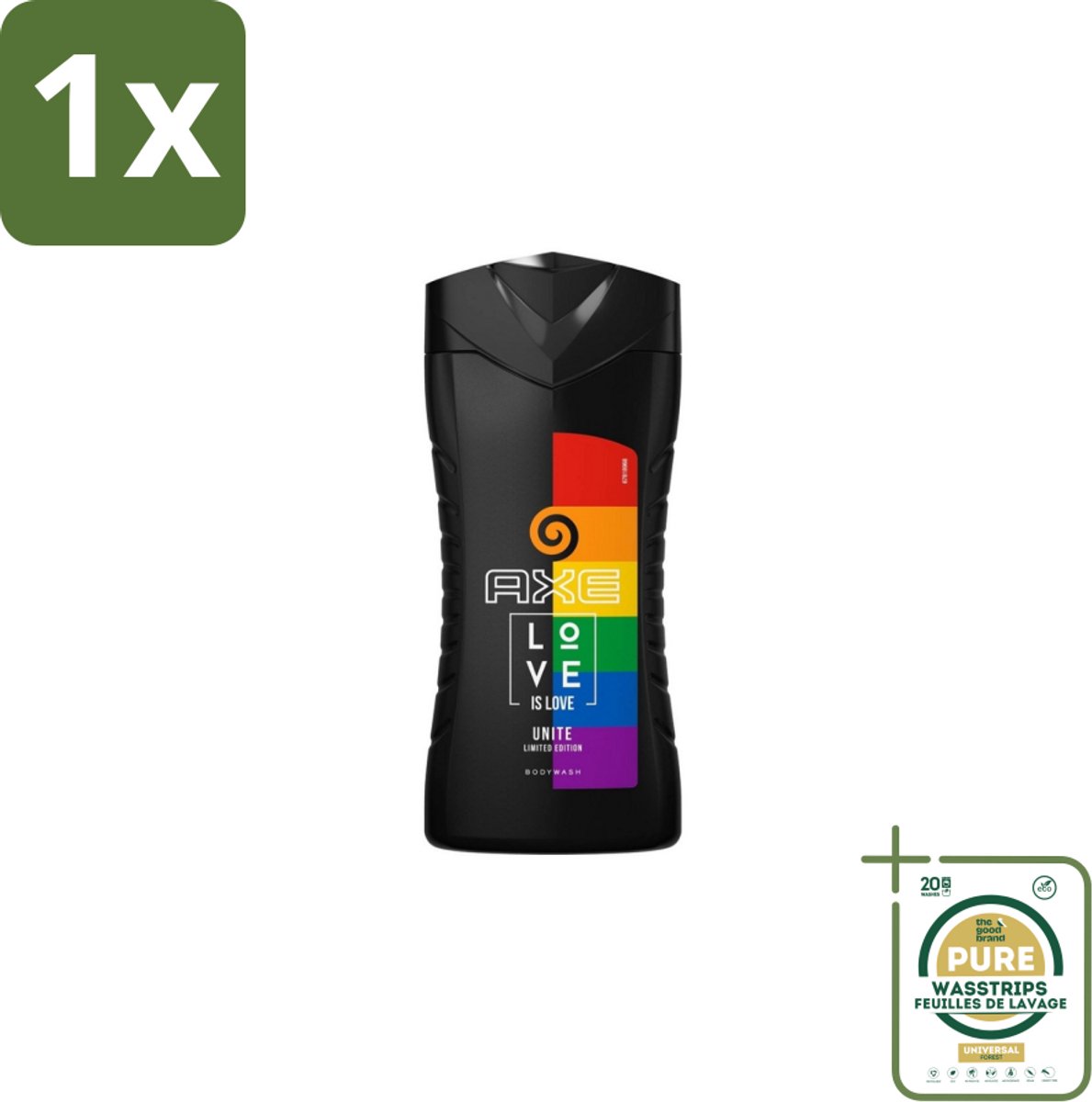 1 x AXE – Bodywash – Unite Love Is Love – 250 ml- Douchegel - Africa - Frisheid - Schuim - Reiniging