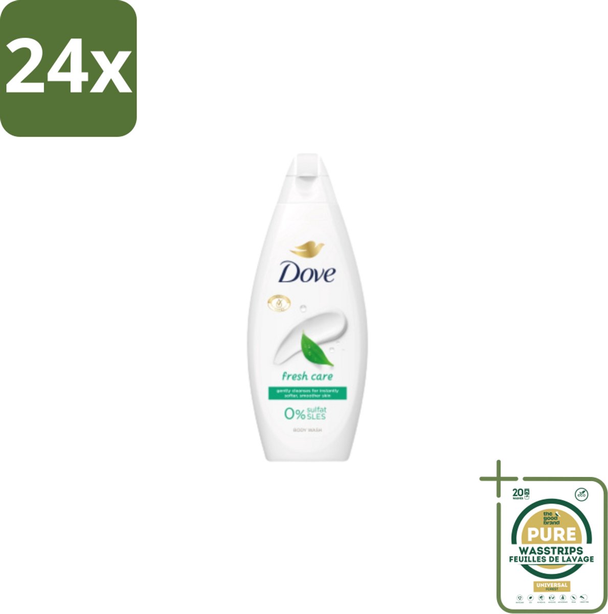 Dove – Douchegel – Fresh Care – 250 ml - Voordeelverpakking - 24 stuks - Schone huid - Huid reinigen