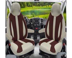 Premium Camper stoelhoezen voor Carado WPL413 in Beige/Bruin (2 losse stoelen)