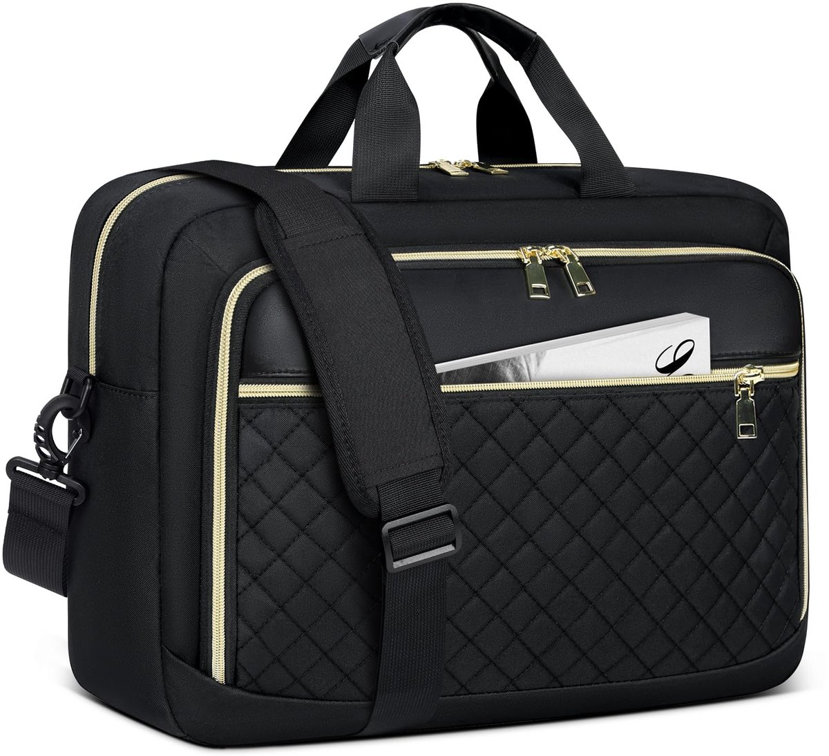 Famanu – Tas voor 17,3 inch laptop, dames werktas, waterdichte grote schoudertas en aktetas voor kantoor, universiteit en school
