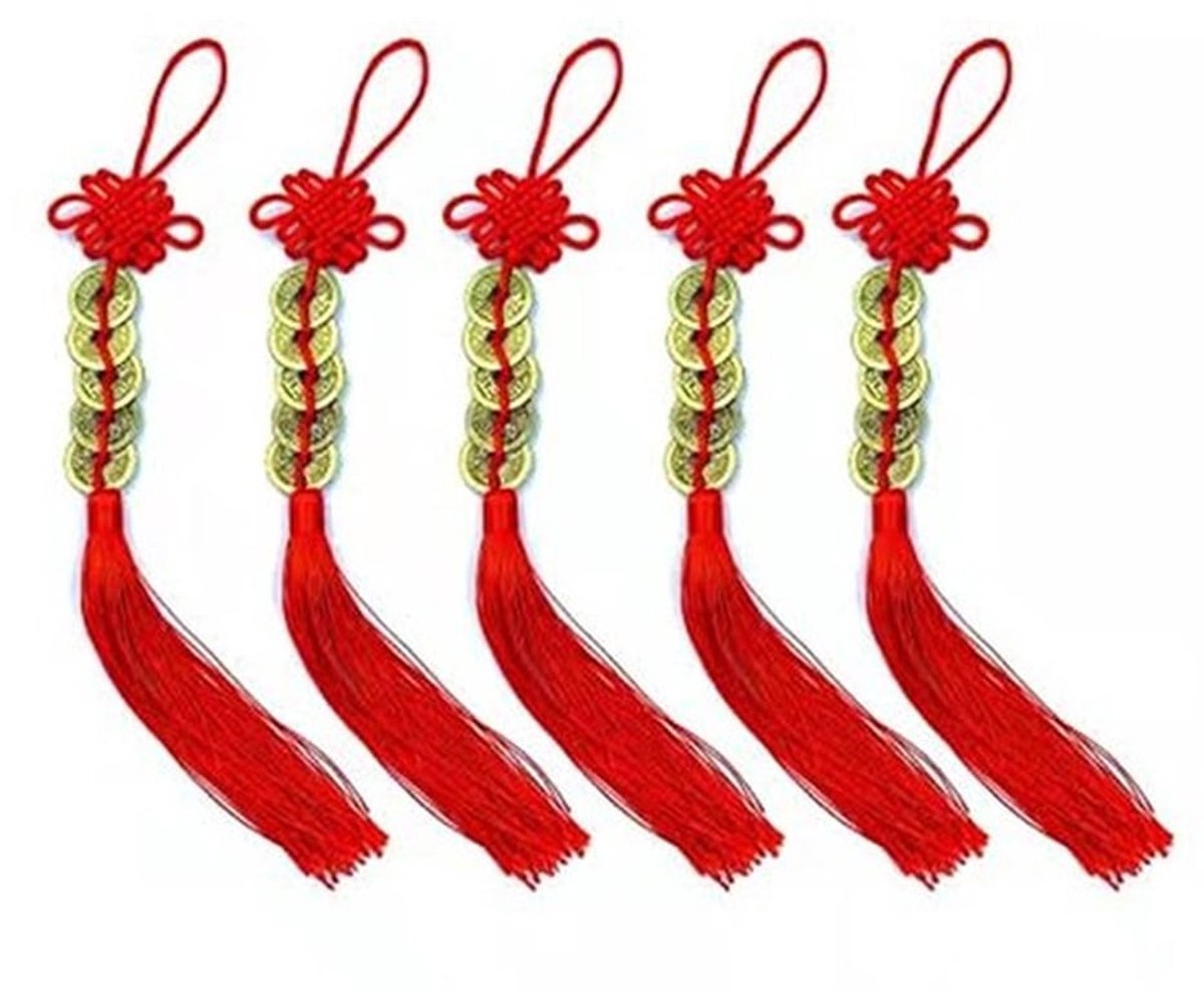 Geluksmunt 5 Stuks - Chinese Geluksbrenger - Feng Shui Munten - I-ching Munt - Rijkdom en Succes - Positieve Chi - Geluksmunten