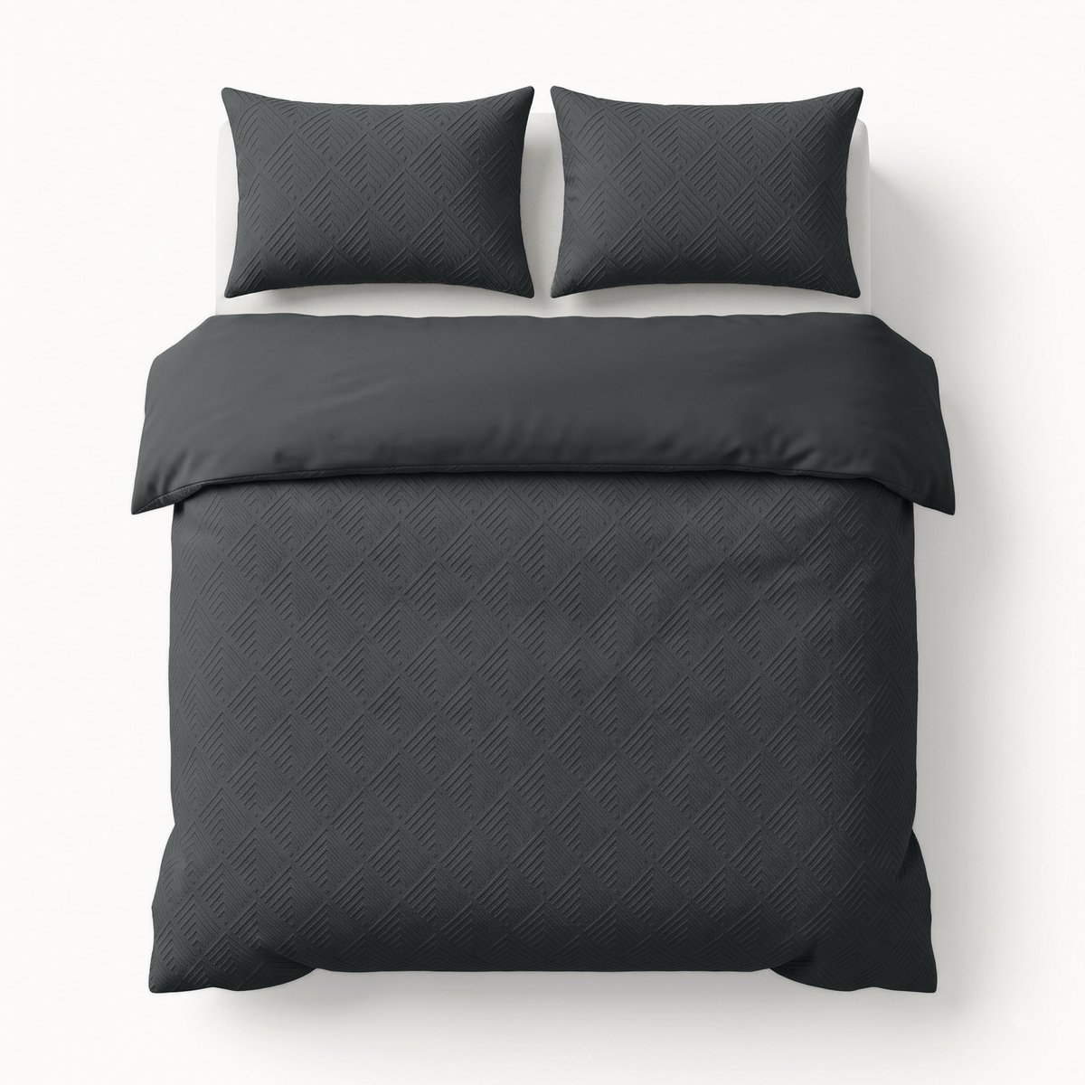 Sleeptime Modern Geo 3D Dekbedovertrek – 200x200/220 cm – Anthracite