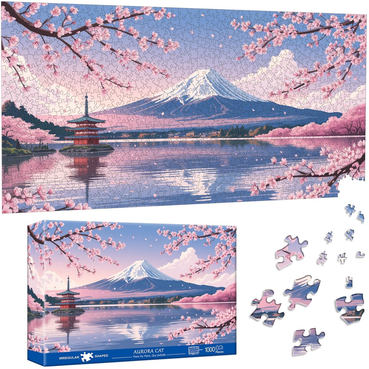 Solidchoice - Puzzel 1000 Stukjes Mount Fuji met Speciale Vormen