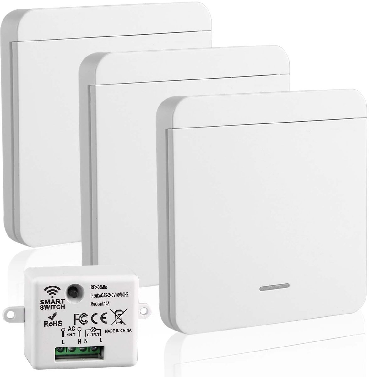 Solidchoice - Draadloze Lichtschakelaarset zonder Batterijen
