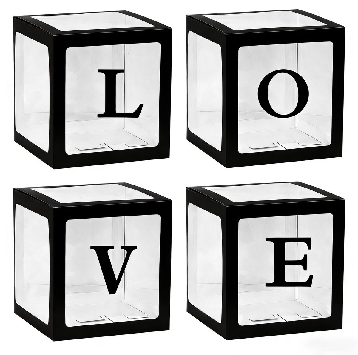 Solidchoice - Transparante Liefdesdozen 4 Stuks voor Feestdecoraties