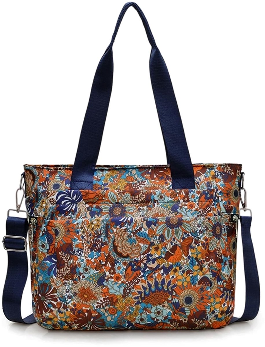 Solidchoice - XXL Nylon Shopper Bag met Meerdere Vakken en Waterafstotende Eigenschappen