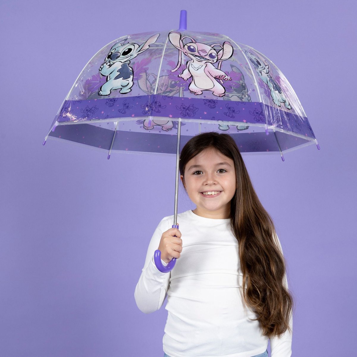 Lilo & Stitch Paraplu - Kinderparaplu - Metaal frame - Paars - Transparant — cadeau in Spellen & Speelgoed - foto 3