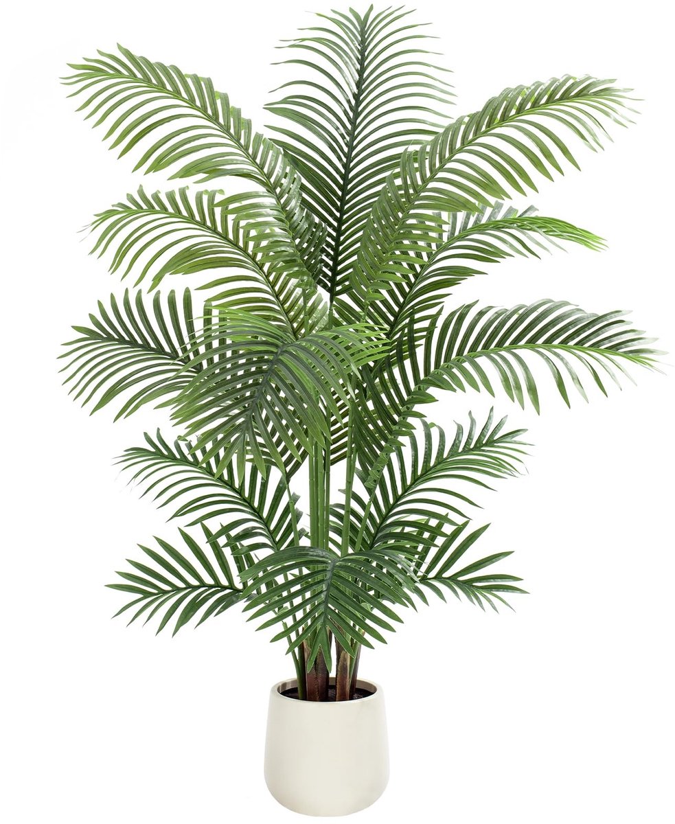 Solidchoice - Kunstmatige Palmboom 150cm met Witte Pot voor Binnengebruik