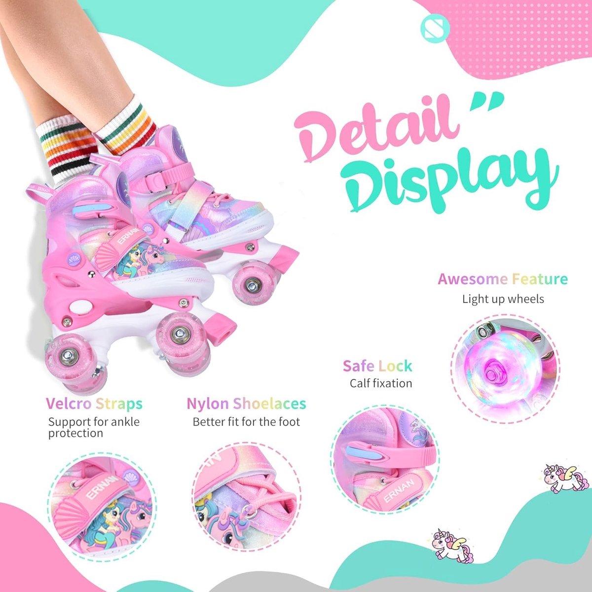 Solidchoice - Verstelbare Roller Skates voor Kinderen met Verlichte Wielen