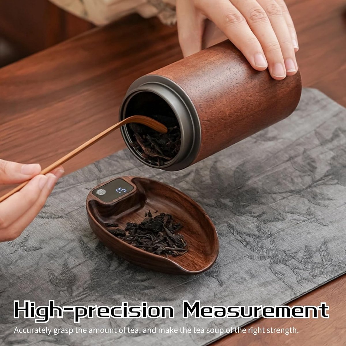 Microweegschaal - Hout - 200 g / 0,1 g - Digitale Mini Koffieweegschaal met Timer - Voor Thuisgebruik