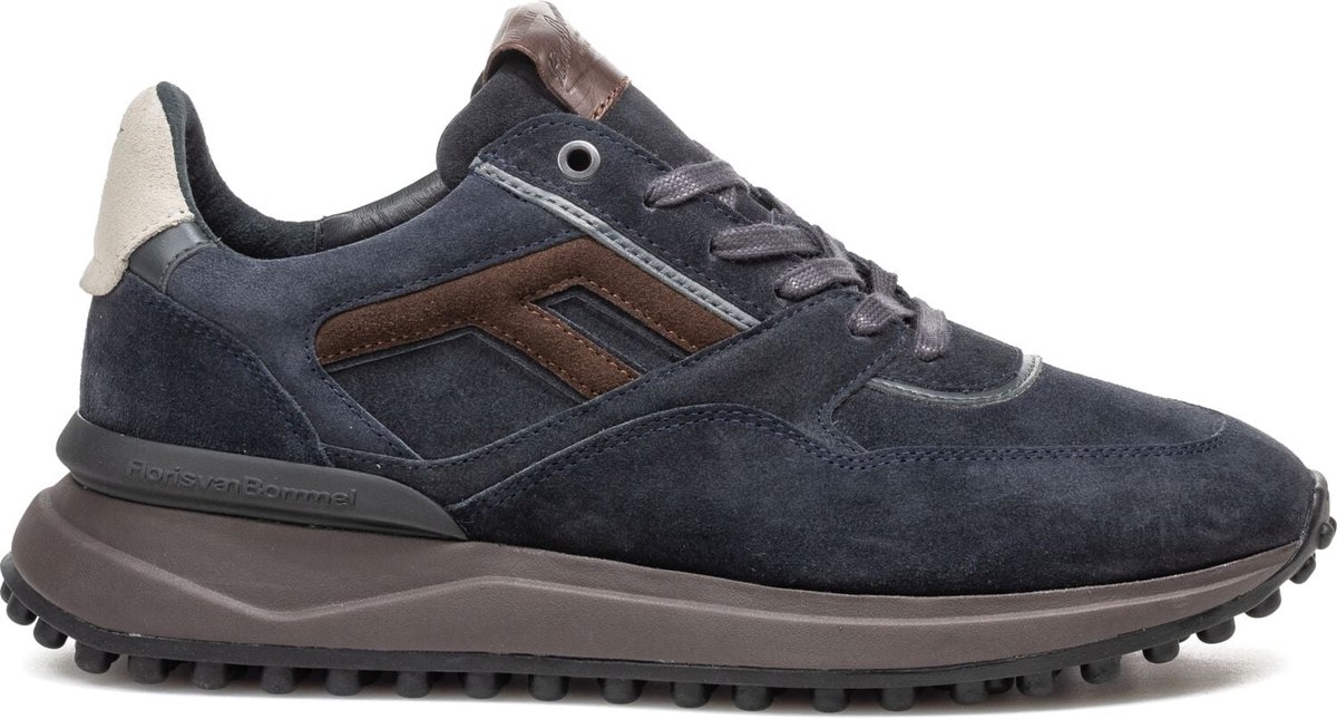 Floris Van Bommel Heren Lage sneakers Chunky zool Sfm-10139 Noppi - Blauw - Suède - Maat 47