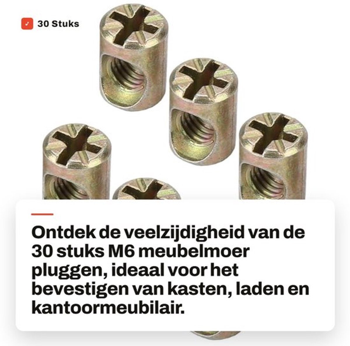 Meubelmoer 30 Stuks - Schroeven voor Kasten - Draagbaar en Lichtgewicht - Eenvoudige Installatie - Hoogwaardig Metaal - Veelzijdig Gebruik