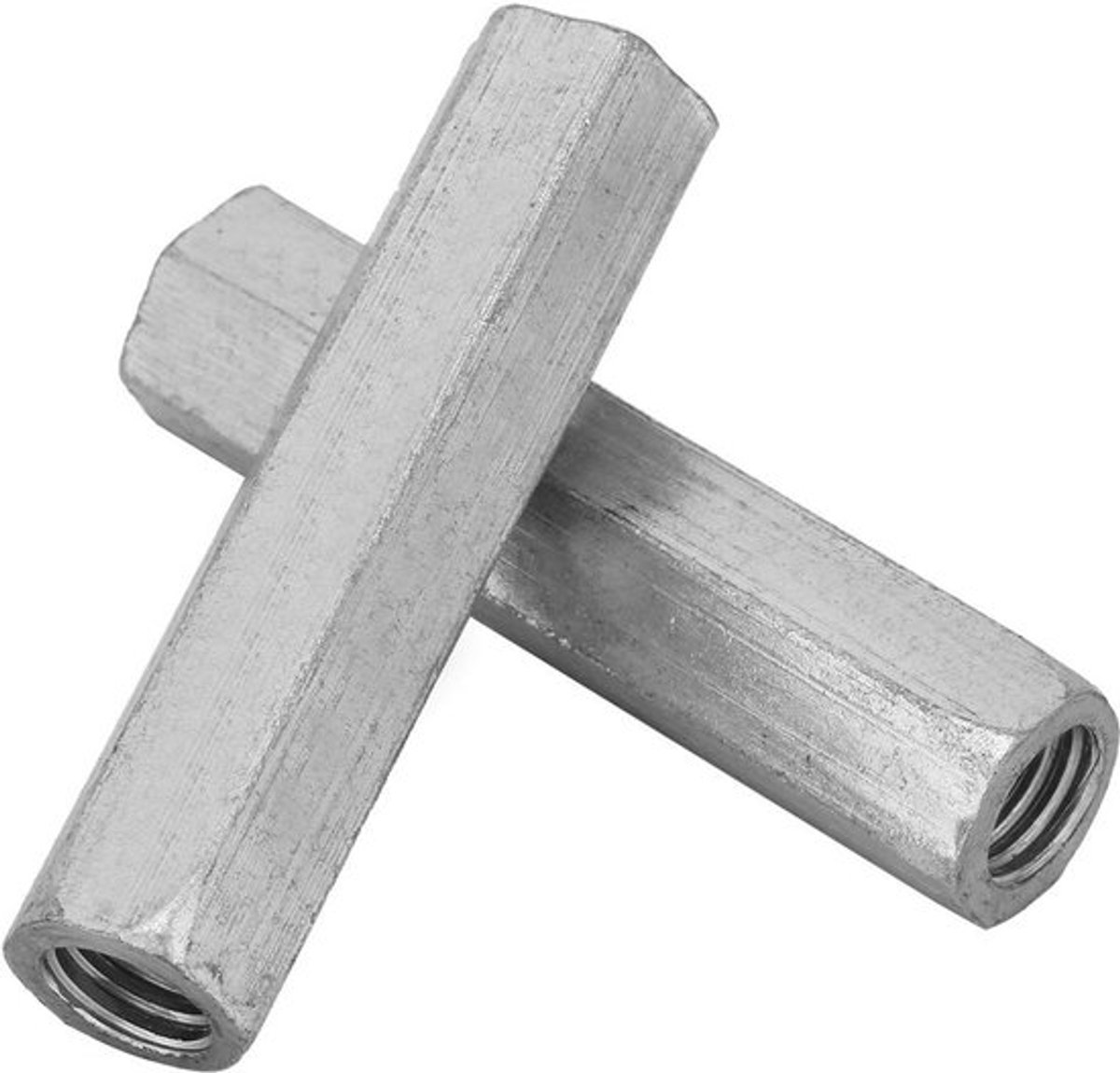 Zeskantmoer M10 - Gegalvaniseerd Koolstofstaal - Stangkoppeling - 2 Stuks - Eenvoudig in gebruik - Gewicht 80g - Koppelmoer