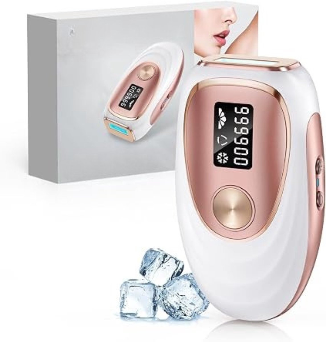 Thuys - IPL Ontharingsapparaat met Ice Cooling – 5 Energieniveaus – 2 Flitsmodi – Pijnarm – Voor Lichaam & Gezicht – 830 g