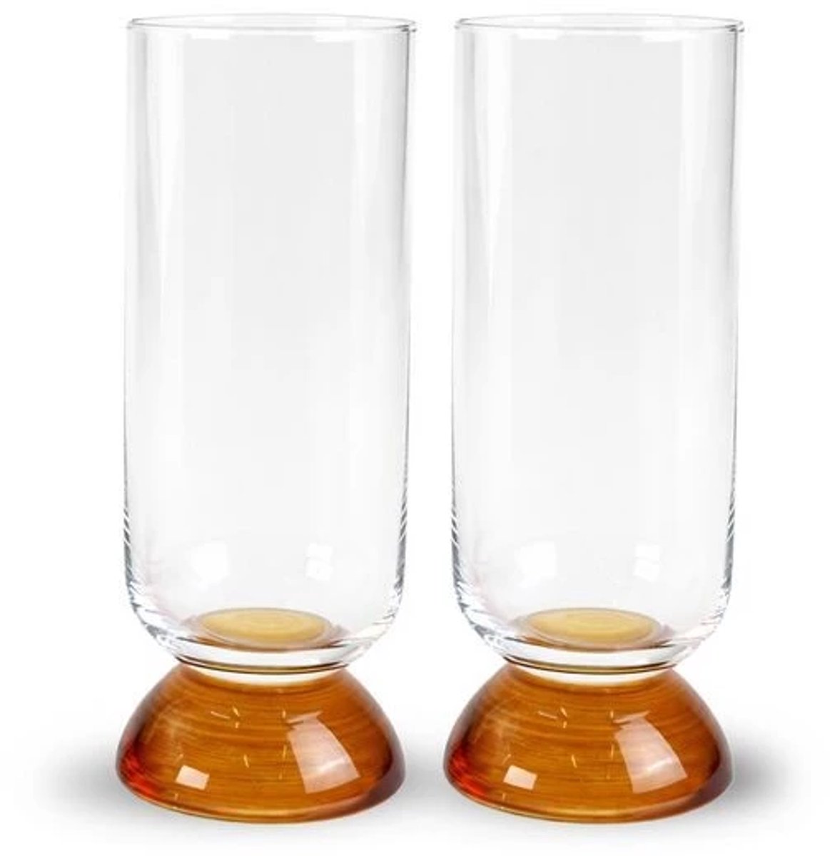 Byon Spice hoog glas set van 2 38cl clear / amber