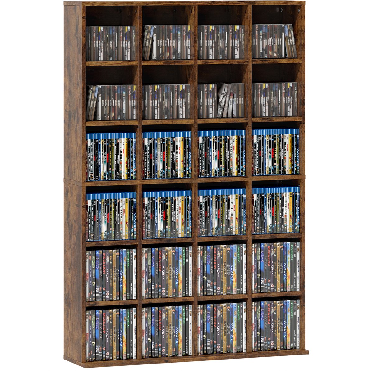HOMCOM-CD opbergkast - Spaanplaat - 89 x 20 x 130,5 cm - Bruin