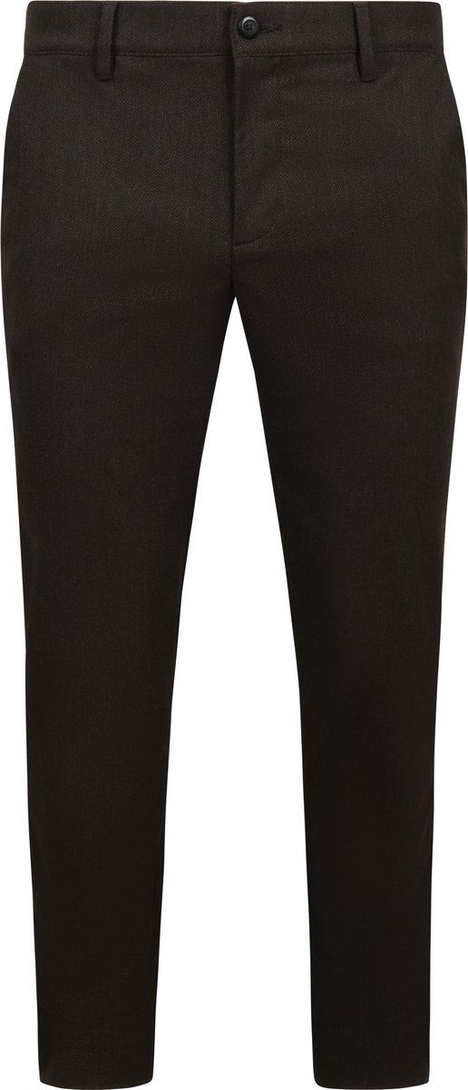 Alberto Lou Chino Flanel Herringbone Bruin - Maat W 36 - L 34 - Heren