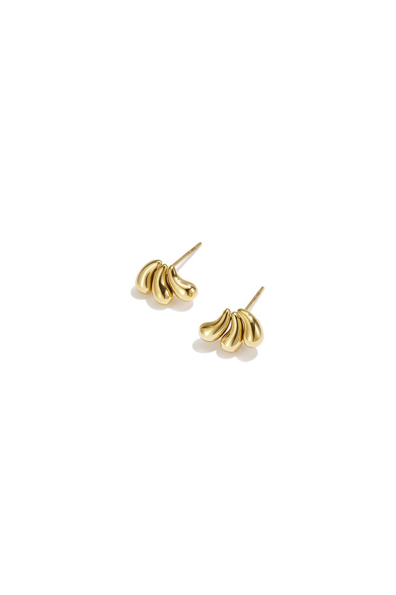 Nola - Oorknopjes - Onregelmatige Vorm - Stainless Steel - - Goud