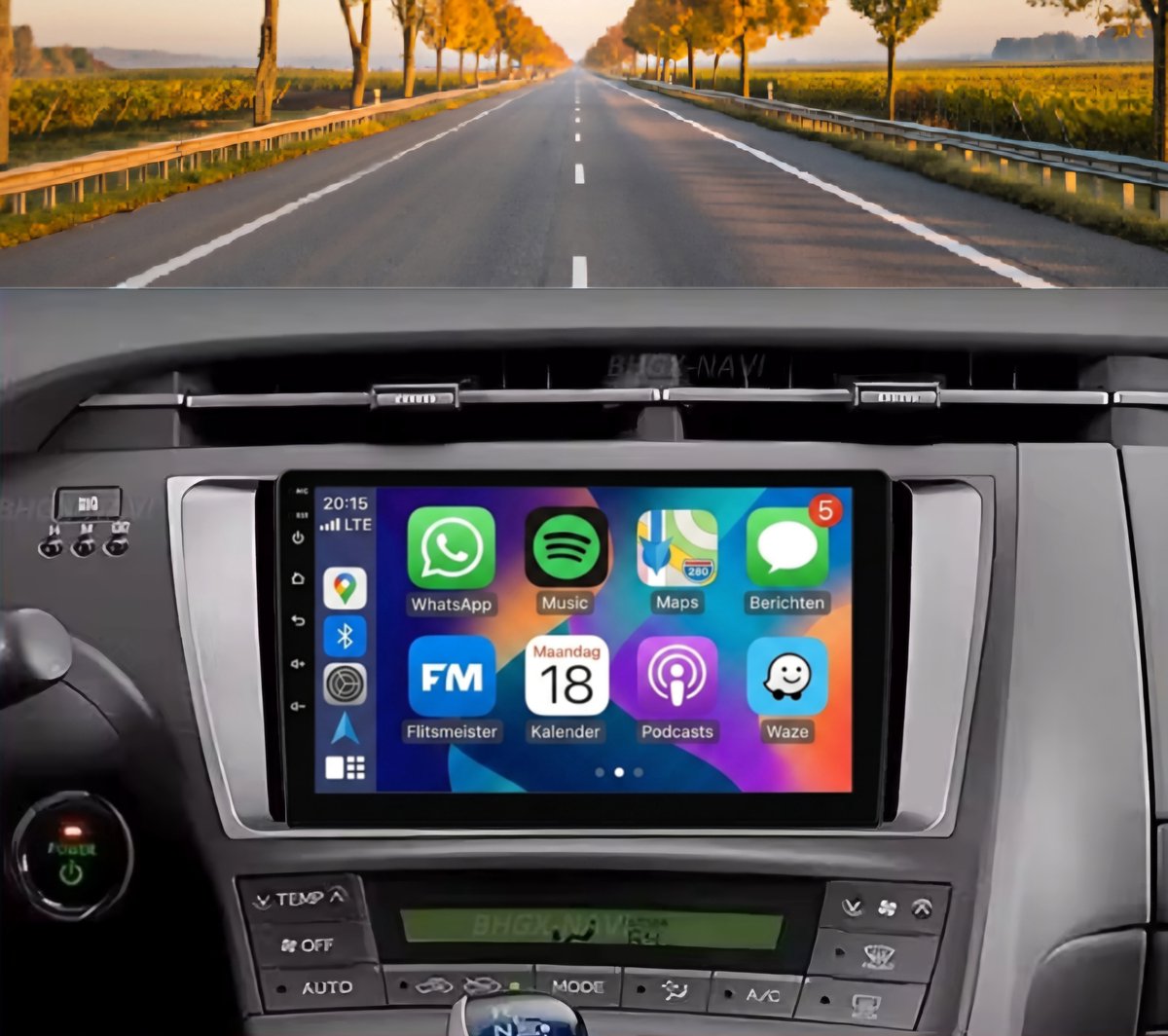 Autoradio 2/32GB met Carplay en Android auto | Geschikt voor Toyota Prius 3 2009-2015 | Radio scherm met Navigatie | 2009 2010 2011 2012 2013 2014 2015| XW30