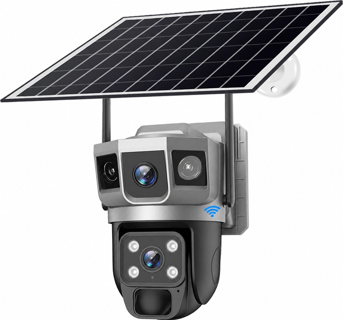 Narvie VTS02-W WiFi Solar Beveiligingscamera – 4MP Dual-Lens – Zonnepaneel – Full-Color Nachtzicht – PIR & Radar – IP66