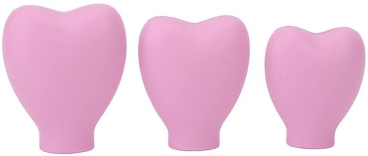 Make-upborstelhoes Draagbaar - Siliconen Beschermkap - Hartvormig - Cosmetische Borstelbeschermer - 3-delige Set - Voor Dames en Meisjes - Borstelbescherming