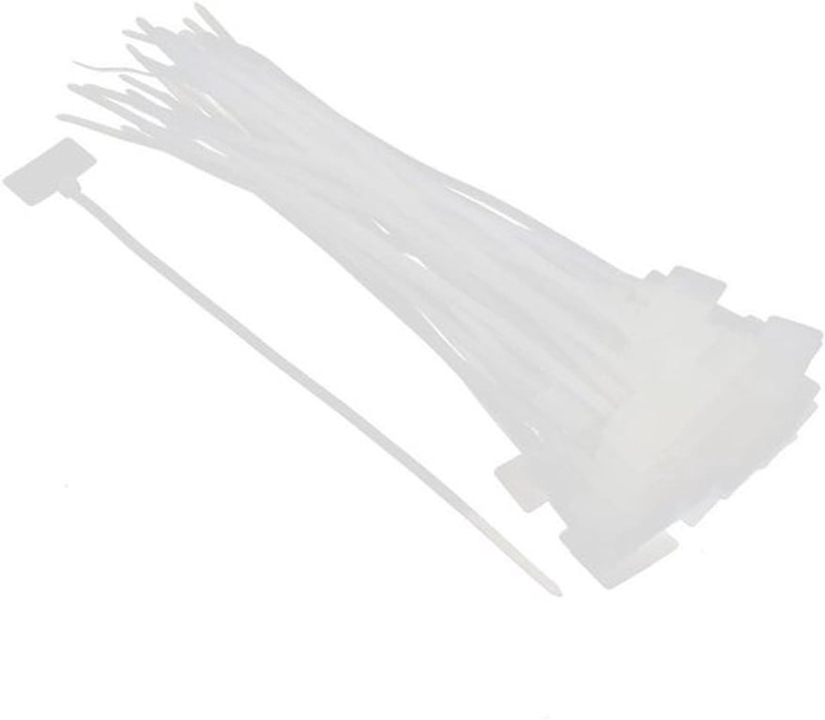Netwerkkabel labels - Nylon materiaal - Ritsbanden - Kabelmanagement - Labelen - Geschikt voor Kabelorganisatie - Zwart 50 Stuks - 4x200mm