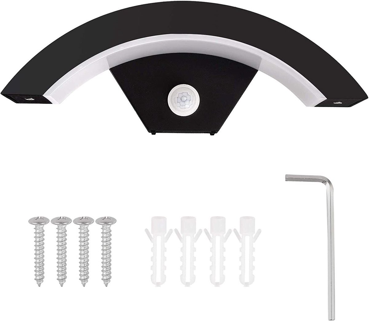 LED-buitenwandlamp - Buitenverlichting voor terras - Balkonwandlamp - Met bewegingssensor - IP65 waterdicht - 18W - Warm wit 3000K