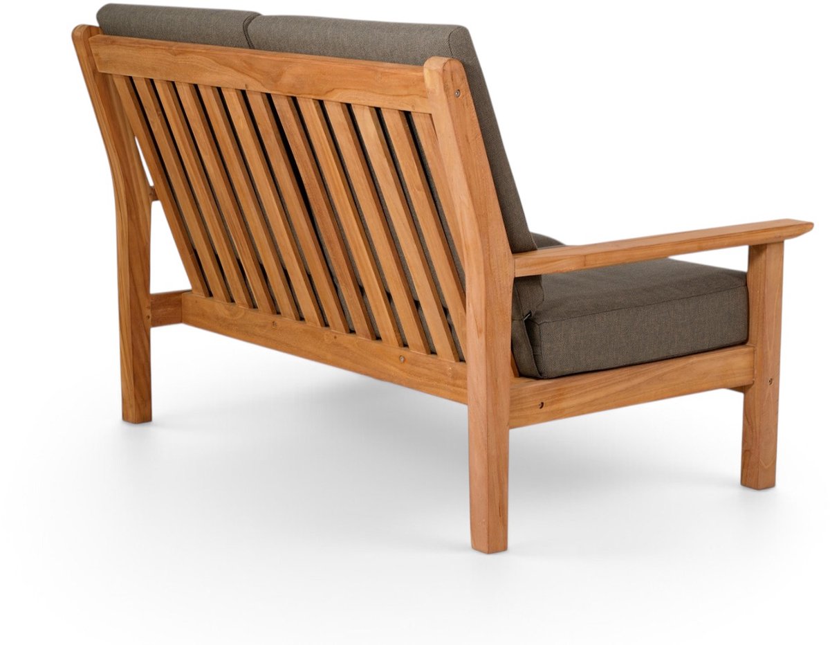 Lesli Living Loungebank Teak 124 cm incl. Kussen