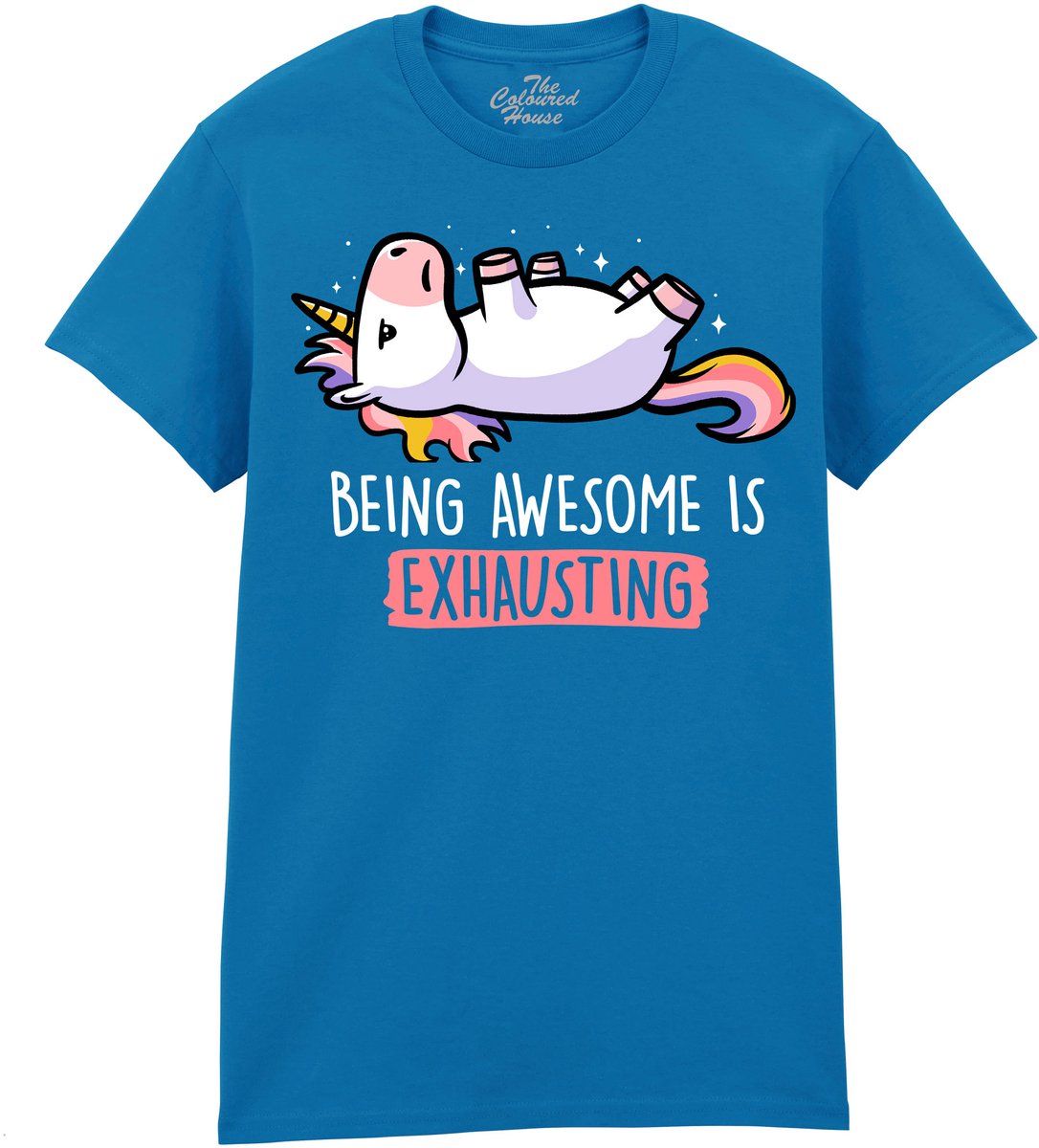 Eenhoorn Being Awesome Is Exhausting The Coloured House T-shirt XL