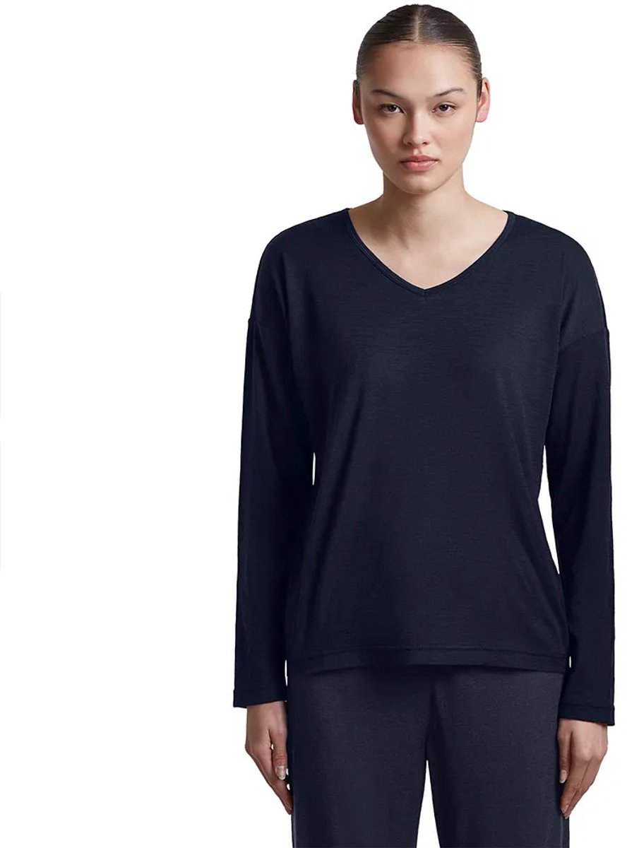 Icebreaker 150 Lodge Relaxed T-shirt Met Lange Mouwen Blauw S Vrouw
