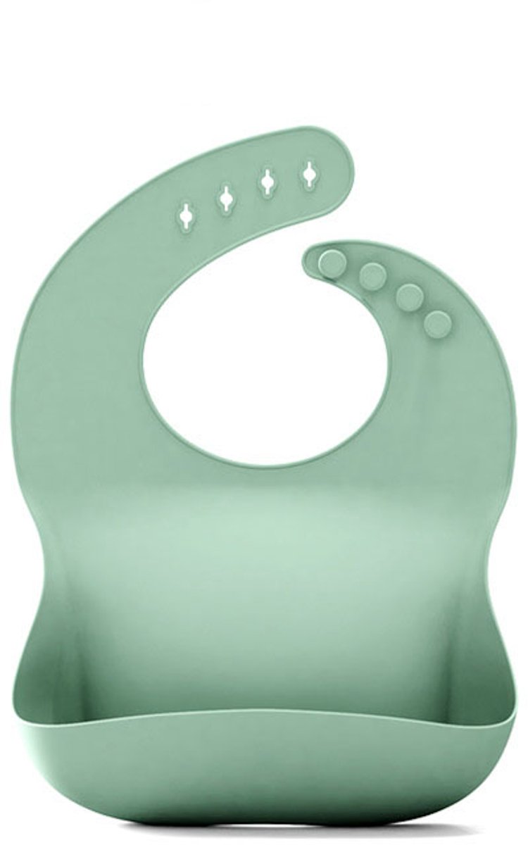 Baby slabbetje - Kinder slabbetje - Siliconen slabbetje voor kinderen - Verstelbaar waterdicht slabbetje - Met opvangzak voor etensresten - Geschikt voor jongens en meisjes - Groen
