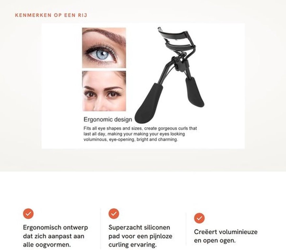 Wimpertang Professionele Roestvrij Staal - Ergonomisch Ontwerp - Siliconen Pad - Oogopenend - Intensieve Krullen - Volumineuze Wimpers - Wimperkruller