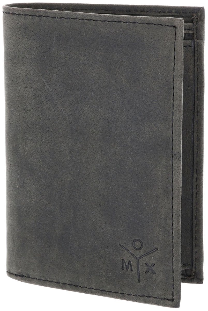 oxmox Leren portemonnee Leather RFID Protect Kombibörse Ox 2.0 Embossed Vintage Black zwart