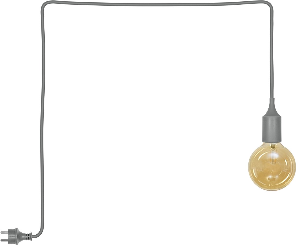 OSRAM buitenpendellamp grijs, 4,5 cm Ø, 5 m kabellengte, comfortabel warm wit, 2400 K, siliconen, E27, vervangbare led, 300° stralingshoek