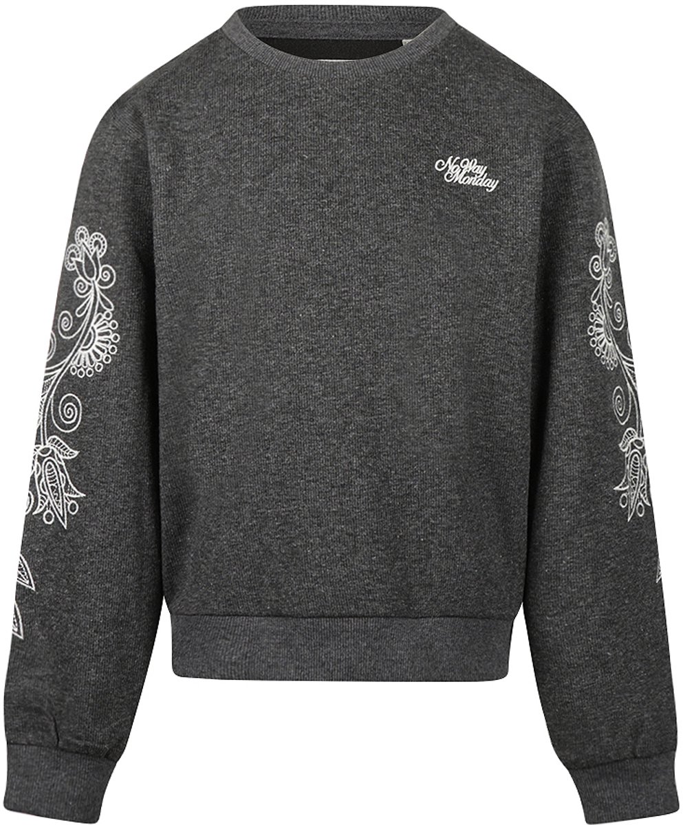 No Way Monday Meisjes Trui - Dark grey melee