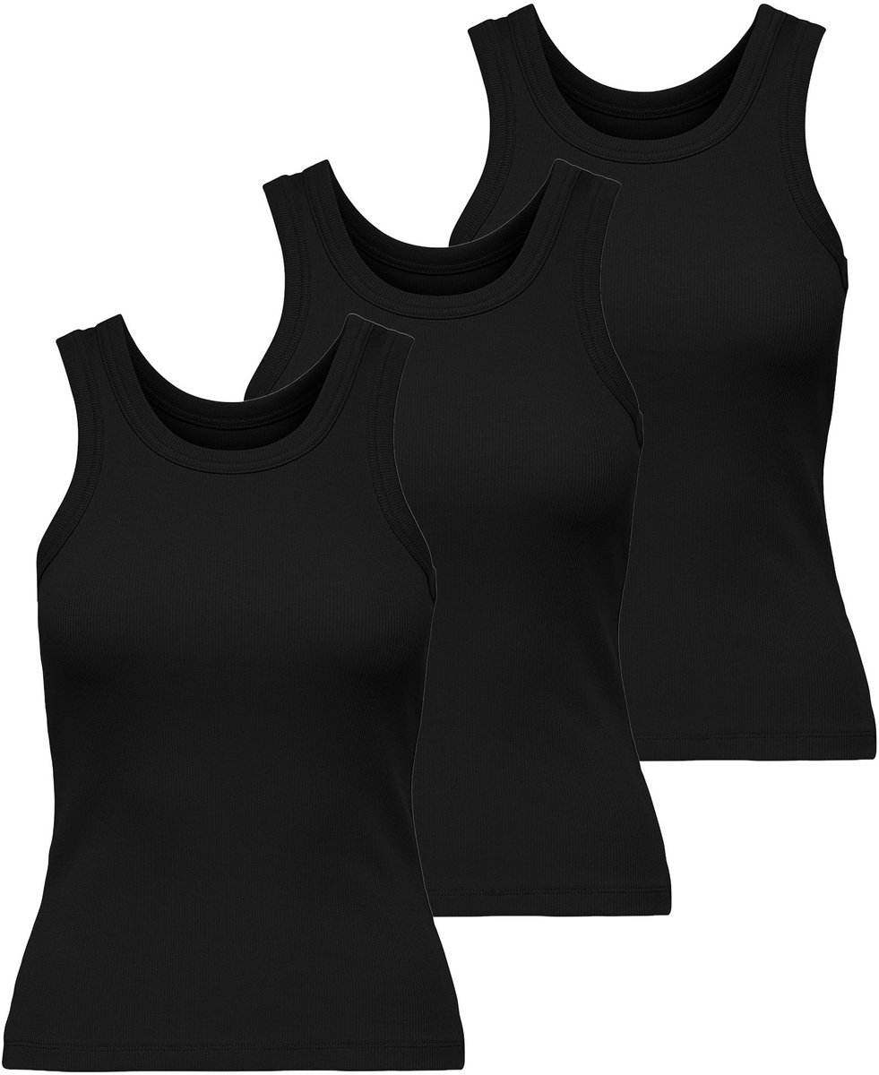 ONLY T-shirt ONLVAL LIFE TANKTOP 3P Set van 3