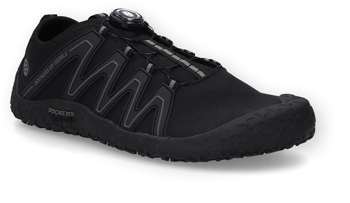Dockers by Gerli Heren Barefootschoenen Snelsluiting Uitneembaar Voetbed Allblack