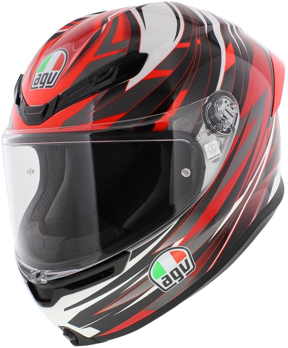 AGV K6 S E2206 Mplk Reeval Wit Rood Grijs Integraalhelm - Maat L - Helm – foto 8