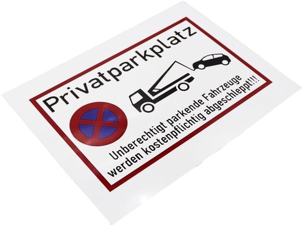Waarschuwingsbord Privé Parkeerplaats - 2 Stuks - Kunststof - 15 x 20 cm - Flexibel - Duidelijk Leesbaar - Parkeerbord