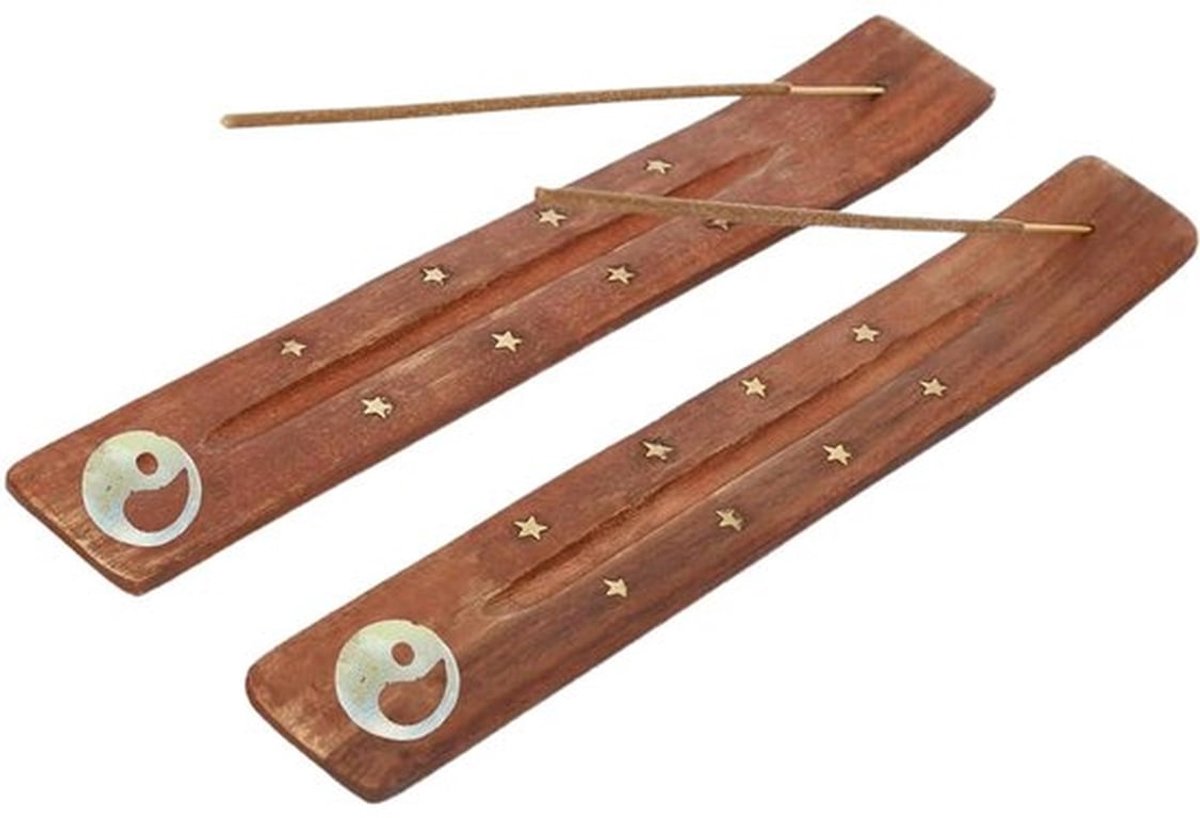 2 Stuks Handgemaakte Houten Wierookbranders