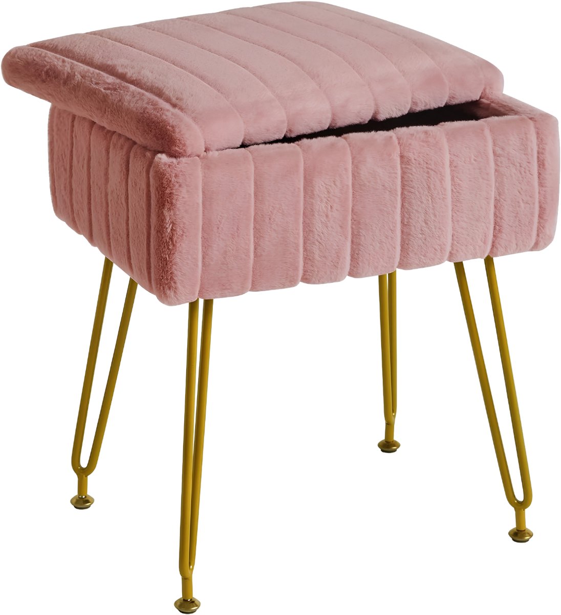 TYR® Poef - Voetenbank - Opbergpoef - Roze - 40cm x 30cm x 48cm