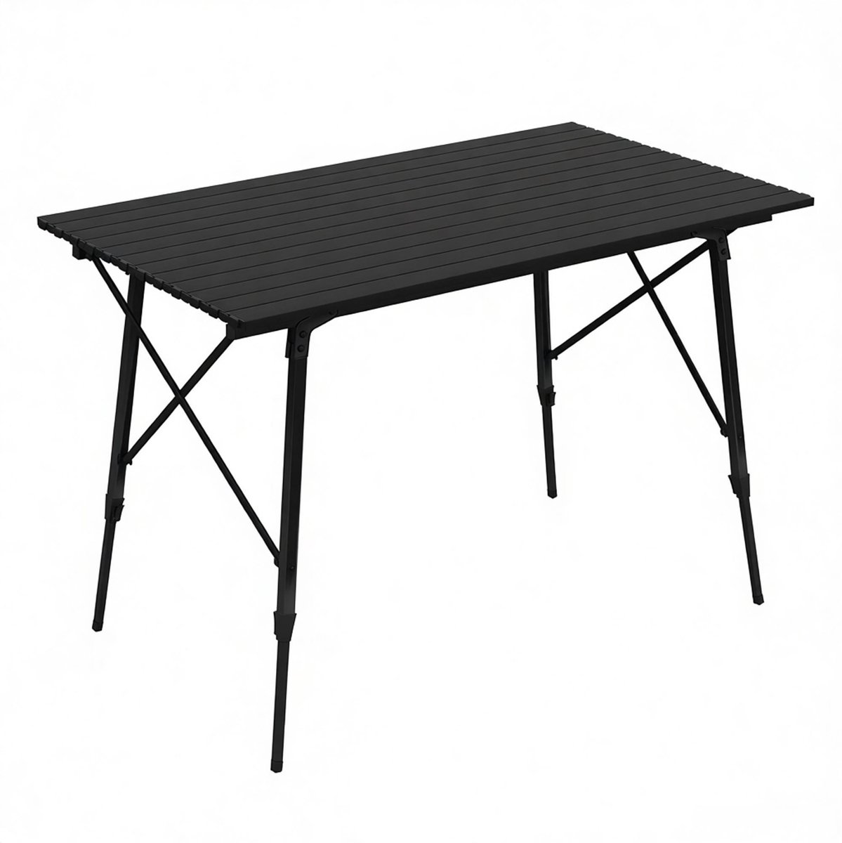 Opvouwbare eettafel buiten - hoogte verstelbaar - aluminium houder - glad bureau - zwart